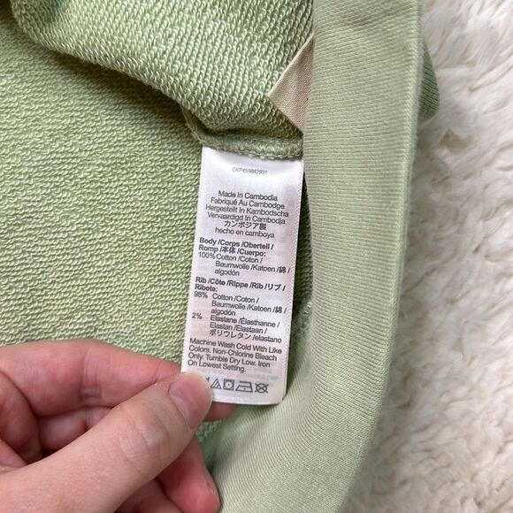 NWT Madewell Oversized Raglan Sweatshirt in Size Small and in Green/white - Picture 6 of 10